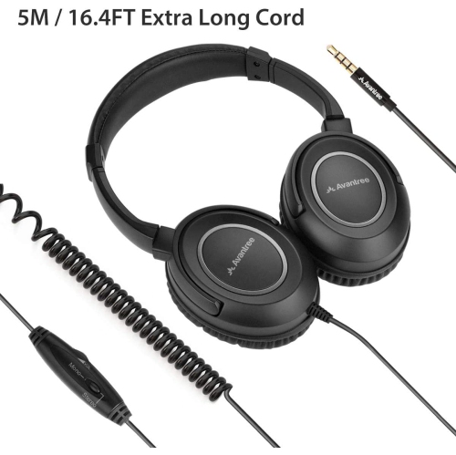 Headphones for TV, 16.4 Feet / 5M Extended Range Cable, Over-Ear Headphones, 3.5mm Audio Output,