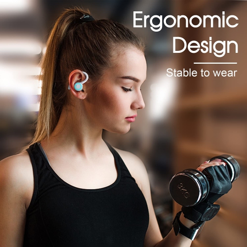 Dolaer True Wireless Sports Earbuds, Update 5.0 Auto Pairing Touch Control Sweatproof Running Earphones with Earhooks Stereo Sound Headphones with Built-in Mic and Charging Case W