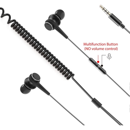 Dolaer – Écouteurs HF027 pour téléviseur avec longs écouteurs bouton, câble de rallonge 18 PI/5,5 m Écouteurs boutons pour PC, écouteurs bouton Metal