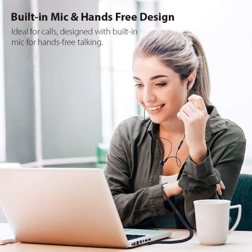 Dolaer – Écouteurs HF027 pour téléviseur avec longs écouteurs bouton, câble de rallonge 18 PI/5,5 m Écouteurs boutons pour PC, écouteurs bouton Metal