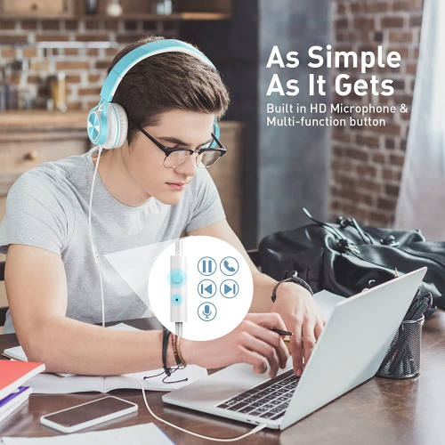 Dolaer MS300 Headphones, Stereo Foldable Wired Girls Teens Adult Headset for Android Cell Phones Laptop Tablet PC Computer(Lime Green)