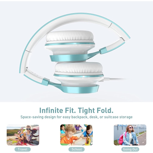 Dolaer MS300 Headphones, Stereo Foldable Wired Girls Teens Adult Headset for Android Cell Phones Laptop Tablet PC Computer(Lime Green)