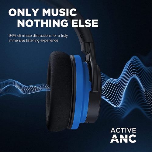 Dolaer E7 Active Noise Cancelling Headphones Wireless Bluetooth Headphones With Built-in Microphone, Deep Bass, Wireless Headphones Comfortable Memory Foam Earpads, 20H Playtime fo