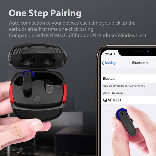 Dolaer True Wireless Earbuds for Samsung Z Fold Flip 3, TWS Bluetooth Earphones with Charging Case Touch Control True Wireless Stereo Headphones with