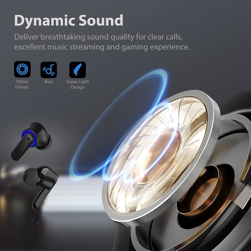 Dolaer True Wireless Earbuds for Samsung Z Fold Flip 3, TWS Bluetooth Earphones with Charging Case Touch Control True Wireless Stereo Headphones with