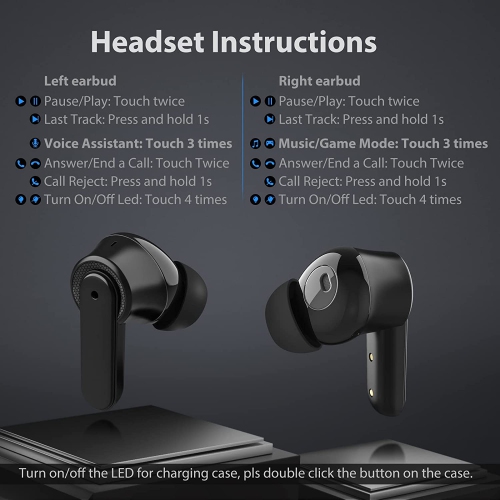 Dolaer True Wireless Earbuds for Samsung Z Fold Flip 3, TWS Bluetooth Earphones with Charging Case Touch Control True Wireless Stereo Headphones with