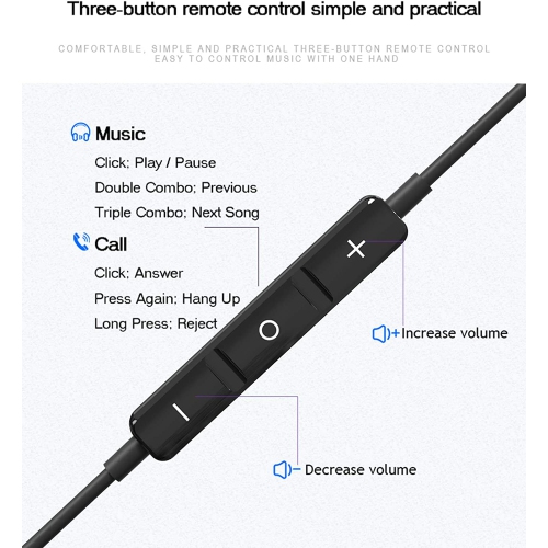 Écouteurs bouton haute résolution à isolation sonore Dolaer Extra Bass écouteurs bouton avec fil et microphone pour iPhone, iPad, MP3, Huawei,
