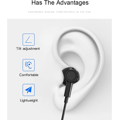 Écouteurs bouton haute résolution à isolation sonore Dolaer Extra Bass écouteurs bouton avec fil et microphone pour iPhone, iPad, MP3, Huawei,