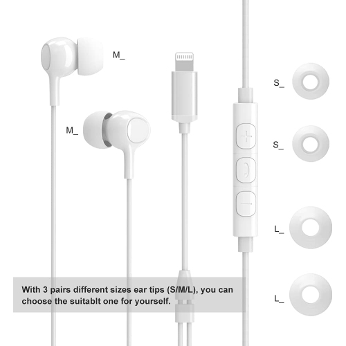 Dolaer aceyoon iPhone Earphones MFi Certified Lightning Earbuds with Mic and Volume Remote iPhone 11 Headphones Noise Cancelling Universe Lightning
