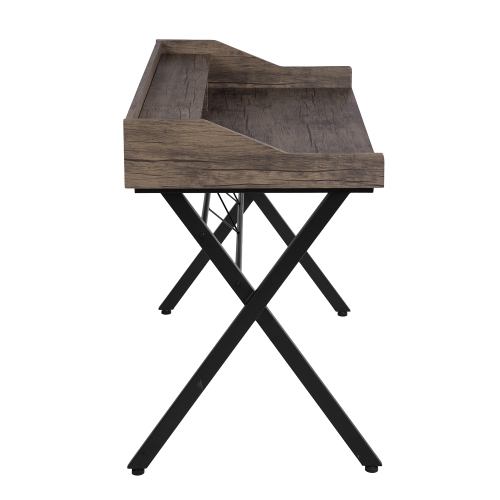 Homylin Mid-Century style 110cm width Writing Desk With 4 Spacious exterior shelving