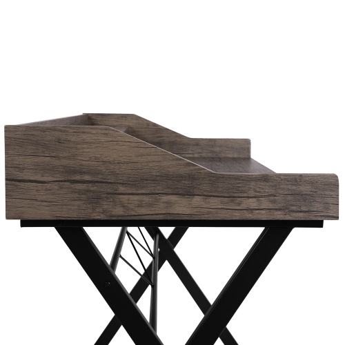 Homylin Mid-Century style 110cm width Writing Desk With 4 Spacious exterior shelving