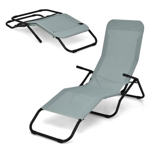 Costway 2 PCS Patio Folding Lounge Chair Rocker Zero Gravity Sun-Chair Recliner