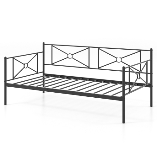 Costway Metal Daybed Frame Twin Size Slat Support Mattress Foundation Living Room White\Black\Silver