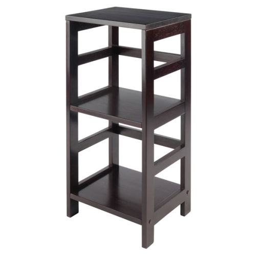 SLICKBLUE  Leo 2-Tier Storage Shelf, Espresso