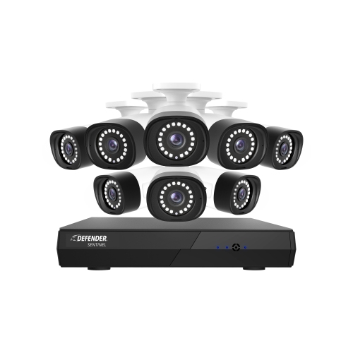Defender Sentinel 4K Ultra HD POE Wired NVR Security System with 8 Cameras, Color Night Vision, Smart Human Detection & Mobile App