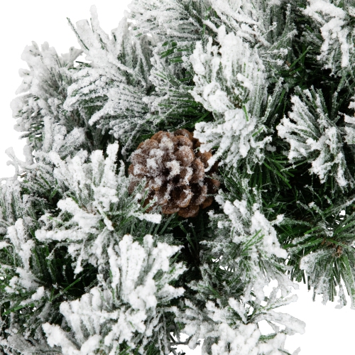 Snowy Flocked Angel Pine with Pine Cones Artificial Christmas Wreath - 36" - Unlit