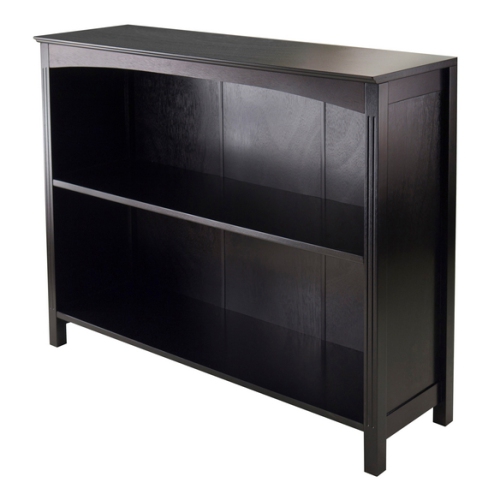 Image 1 of 5.. Terrace 2-Section Bookcase, Wide Shelf, Espresso