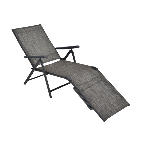 Gymax Set of 2 Outdoor Adjustable Chaise Lounge Chair Patio Folding Recliner Lounge