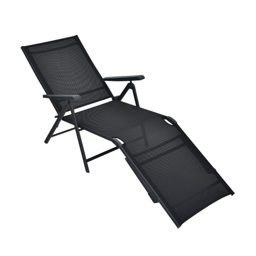 Gymax Outdoor Adjustable Chaise Lounge Chair Patio Beach Folding Recliner Lounge