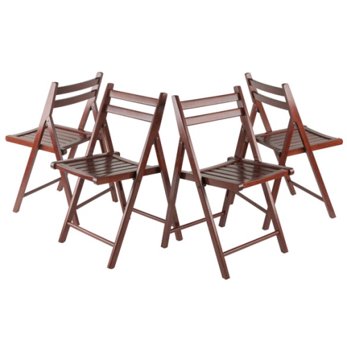 Taylor 5-Pc Drop Leaf Table with Folding Chairs, Walnut