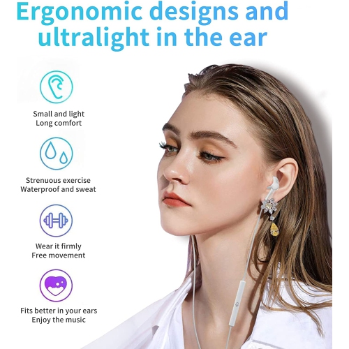 Dolaer 4 Pack Earbuds Stereo Earphones with Microphone Wired Headphones Bass in Ear Earbud Headphones Compatible with Mobile Phones, Tablets, MP3 and