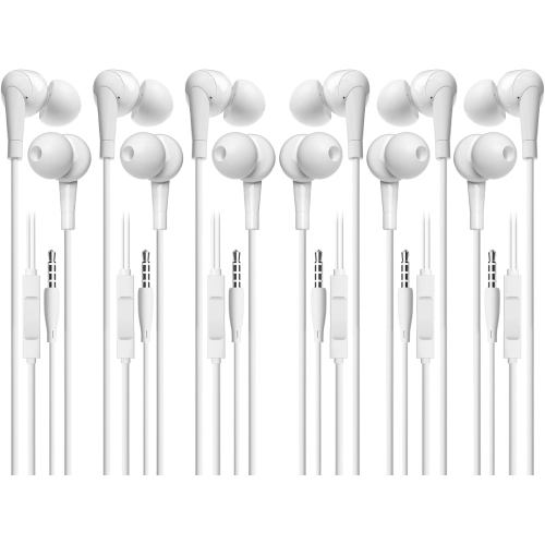 Dolaer 6 Pack Earbuds Stereo Earphones with Microphone Headphones Bass in Ear Earbud Headphones Compatible Mobile Phones, Tablets, MP3 and Other 3.5