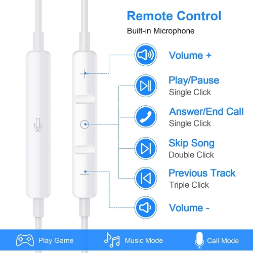 Dolaer – Écouteurs USB-C pour Galaxy S21 FE S22 USB-C numérique avec télécommande micro, casque d’écoute stéréo à suppression du bruit avec fil pour