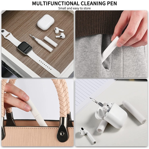 Dolaer Earbuds Cleaning Pen, Earphones Cleaner, 3 in 1 Earbuds Cleaning Kit for Cleaning The Earwax, Dust in Earphone, Portable and Wide Use for