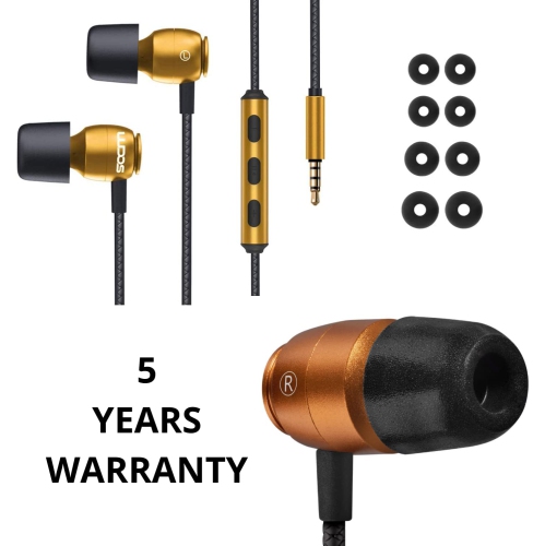 Écouteurs, écouteurs avec microphone et commande de volume, mousse à mémoire à isolation du bruit