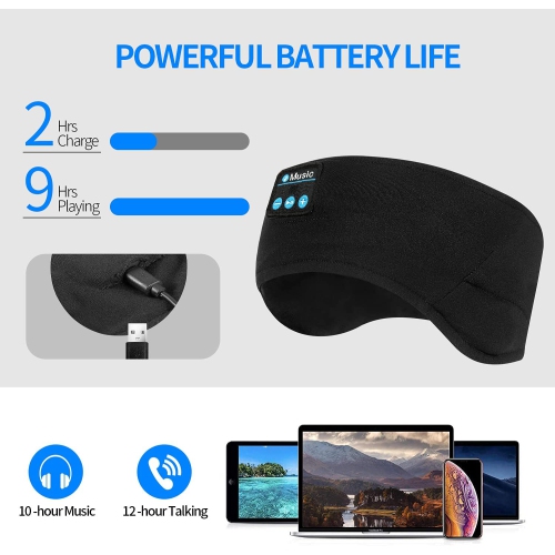 Dolaer Sleep Headphones Bluetooth Sports Headband - Soft Sleeping Wireless Music Headbands for Side Sleepers - Long Time Play Sleeping Headsets for