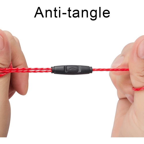 Paquet de 5 écouteurs bouton avec télécommande et microphone, écouteurs bouton à surface lisse en laiton à isolation sonore anti-enchevêtrement pour