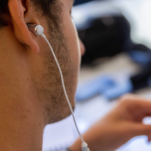 Headphones, Earphones with Microphone and Volume Control, Noise Isolating Memory Foam Eartips