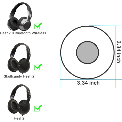Dolaer Hesh 2 Earpad Replacement fit Skullcandy Hesh, Hesh 2 Bluetooth Wireless Headphones Replacement Ear Cushions Ear Cover