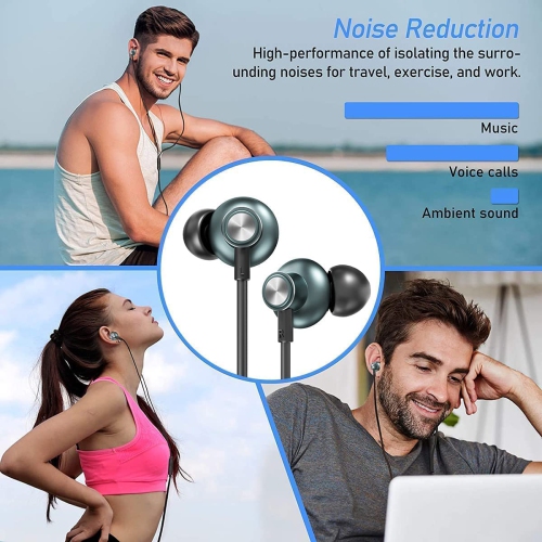 Dolaer USB C Headphones Stereo Earphones with Microphone Wired Earbuds Bass in Ear Earbuds Headphones Compatible with Mobile Phones, Tablets and