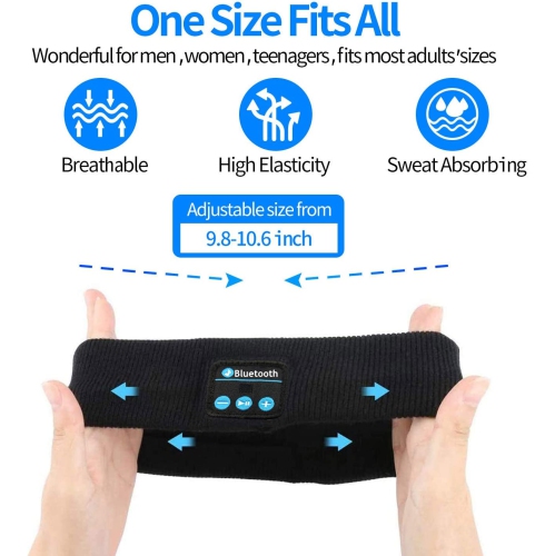 Dolaer Bluetooth Headband Sports Sleep Headphones - Wireless Music Headphones Sleeping Headsets with Ultra- Thin Speakers - Soft Eye Mask for Side