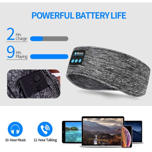 Dolaer Sleep Headphones Bluetooth Sports Headband - Soft Sleeping Wireless Music Headbands for Side Sleepers Long Time Play Headsets Workout,