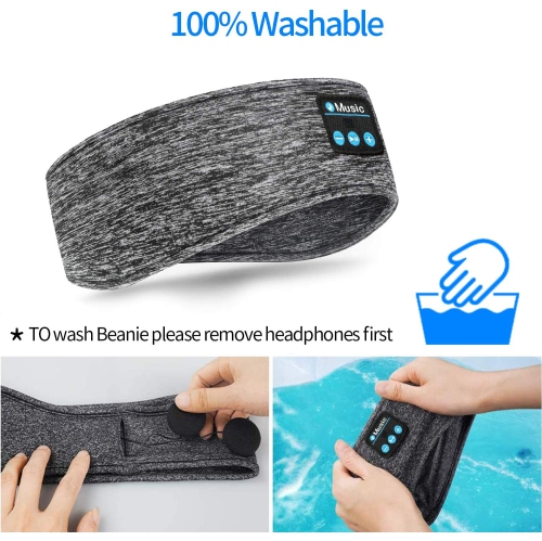 Dolaer Sleep Headphones Bluetooth Sports Headband - Soft Sleeping Wireless Music Headbands for Side Sleepers Long Time Play Headsets Workout,