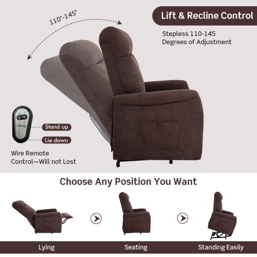 Costway Power Lift Recliner Chair for Elderly Living Room Chair w/ Remote Control