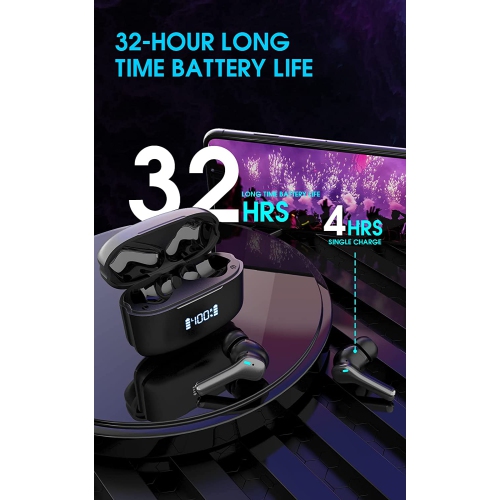 Dolaer Wireless Earbuds, Bluetooth 5.1 Headphones in-Ear True Wireless Stereo Long Playtime Bluetooth Earbuds Built-in 4 Mics Waterproof Smart Touch