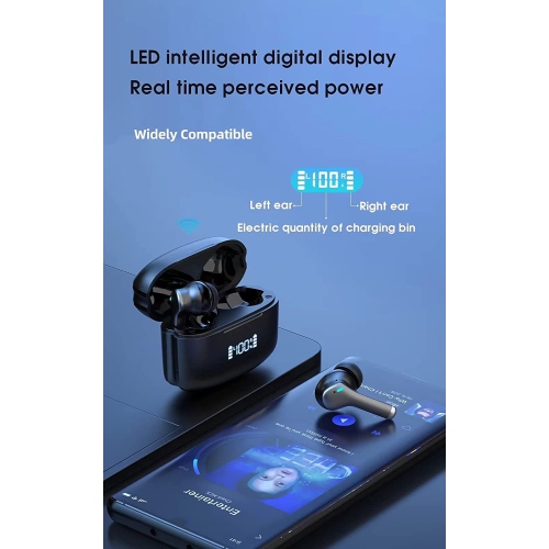 Dolaer Wireless Earbuds, Bluetooth 5.1 Headphones in-Ear True Wireless Stereo Long Playtime Bluetooth Earbuds Built-in 4 Mics Waterproof Smart Touch