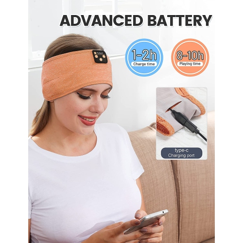 Dolaer Sleep Headphones Bluetooth Sleeping Headband, Sleeping Headphones Music Sports Headband, Ultra-Soft Headphones Headband for Side Sleepers,