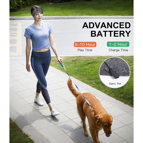 Dolaer Cozy Band Headphones, Adjustable Soft Sleep Headphones Headband,Sleep Headband Bluetooth Headphones with Built in Speakers Perfect for