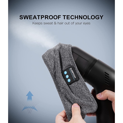 Dolaer Cozy Band Headphones, Adjustable Soft Sleep Headphones Headband,Sleep Headband Bluetooth Headphones with Built in Speakers Perfect for