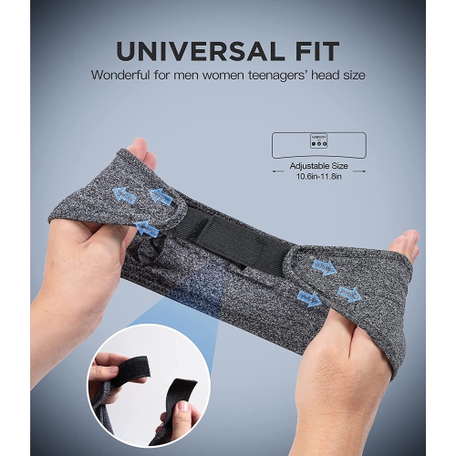 Dolaer Cozy Band Headphones, Adjustable Soft Sleep Headphones Headband,Sleep Headband Bluetooth Headphones with Built in Speakers Perfect for