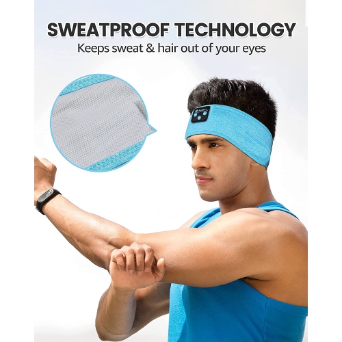 Dolaer Sleep Headphones Bluetooth Headband, Upgrage Soft Sleeping Wireless Music Sport Headbands, Long Time Play Sleeping Headsets with Built in