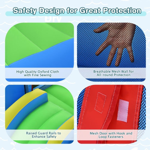 Costway Inflatable Kids Water Slide Outdoor Indoor Slide Bounce Castle with 480W Blower