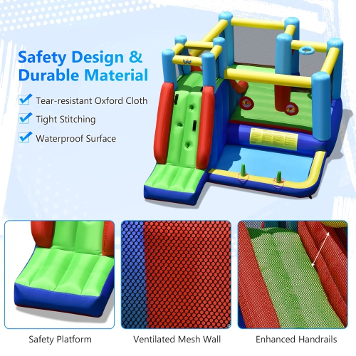 Costway Inflatable Bounce House 8-in-1 Kids Inflatable Slide Bouncer