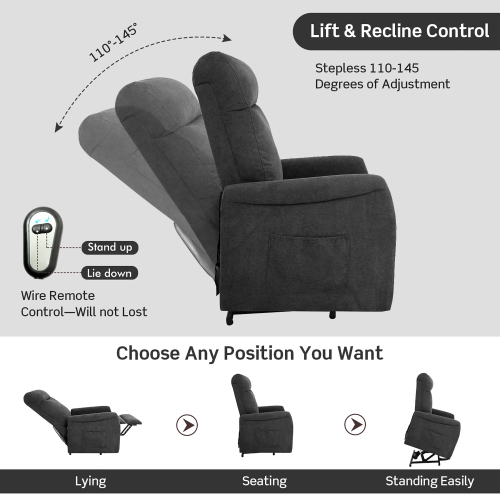 Costway Power Lift Recliner Chair for Elderly Living Room Chair w/ Remote Control
