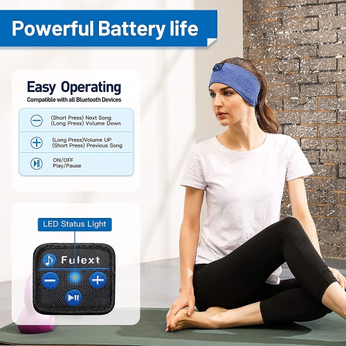 Dolaer Sleep Headphones Bluetooth Headband, Wireless Headband Headphones Headsets with Thin Speakers, Sleep Earbuds, Sleeping Headphones for Workout