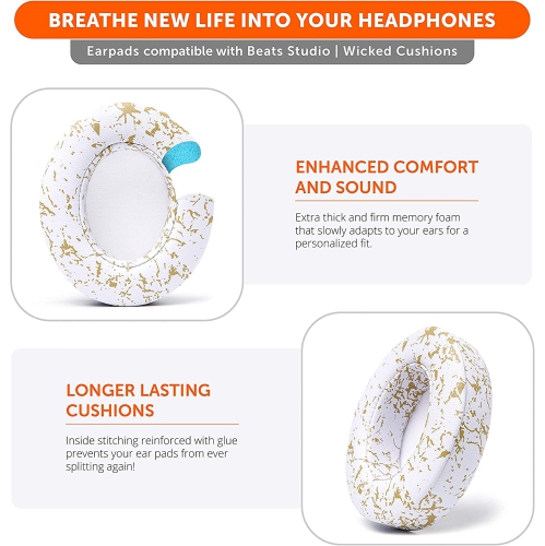 Dolaer Wicked Cushions Replacement Ear Pads for Beats Studio 2 & 3 Wired & Wireless Does NOT Fit Beats Solo Softer PU Leather, Enhanced Foam &